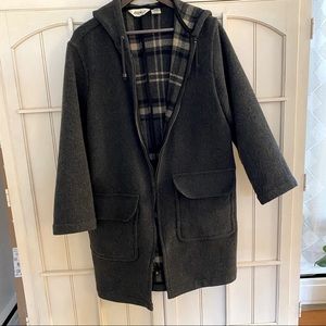 Eddie Bauer women’s coat plaid details wool coat